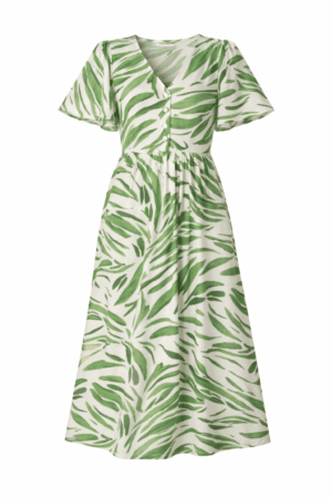 Green Brushstroke Midi Dress