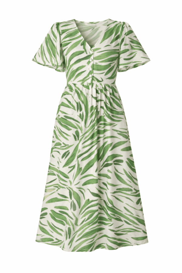 Green Brushstroke Midi Dress