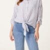 2026/03/1000412270.jpg Tie Front Stripe Cotton Blend Shirt