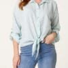 2026/03/1000412277.jpg Tie Front Stripe Cotton Blend Shirt