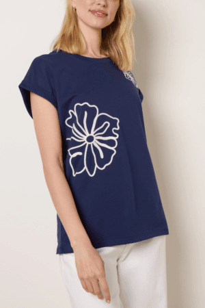 Flower Embroidered T-shirt