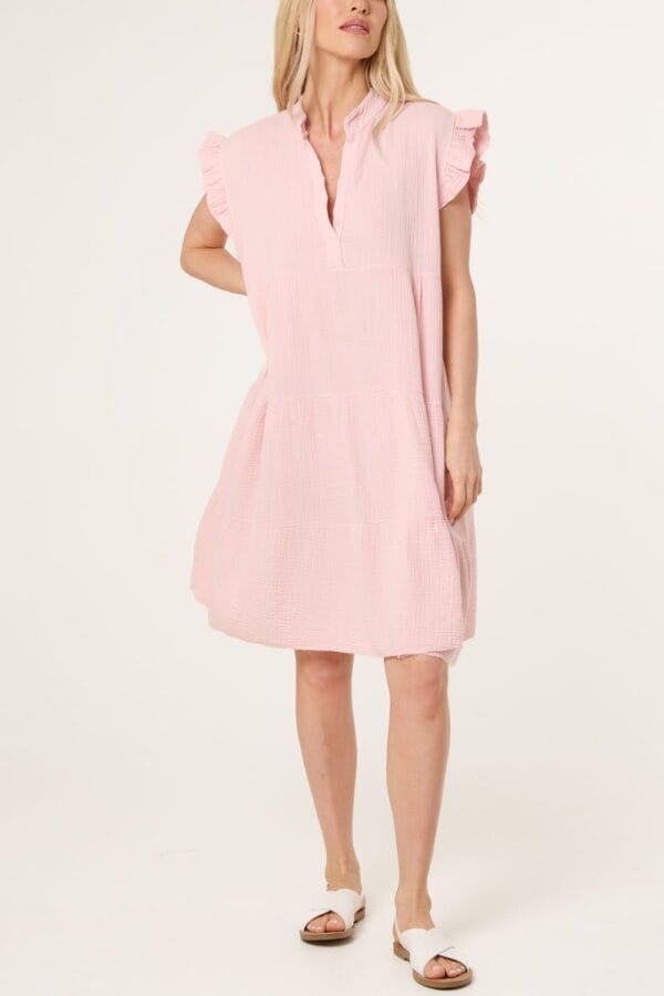 Frill Sleeve Tiered Dress