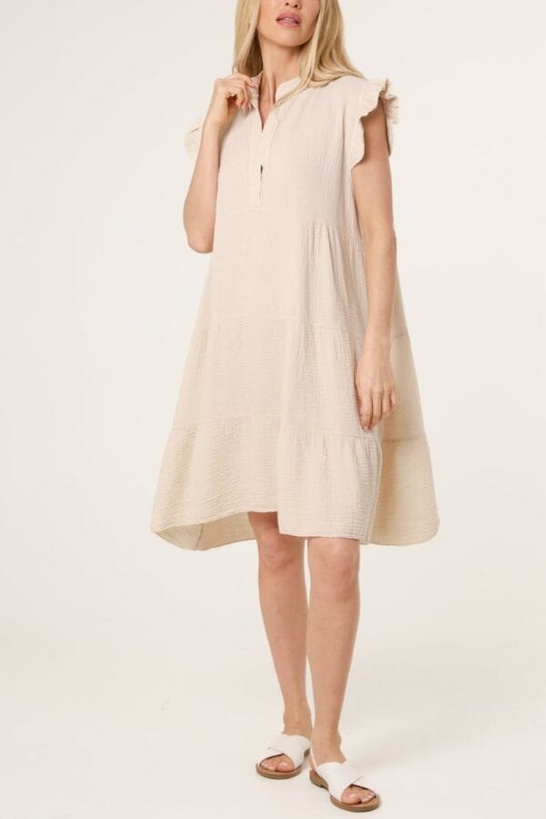 Frill Sleeve Tiered Dress