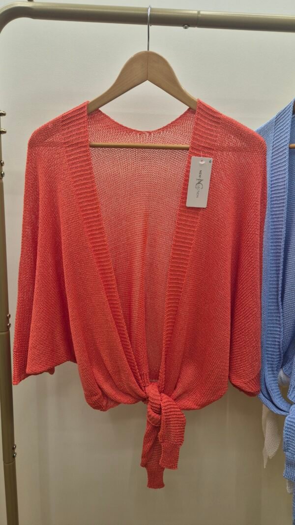 Tie Front Knit Shrug Cardigan