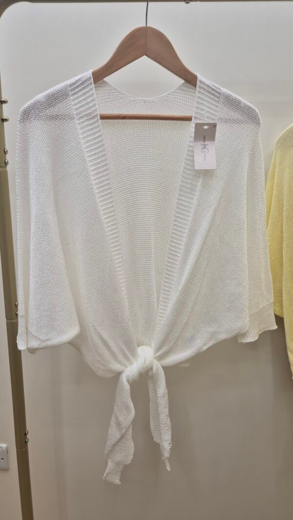 Tie Front Knit Shrug Cardigan