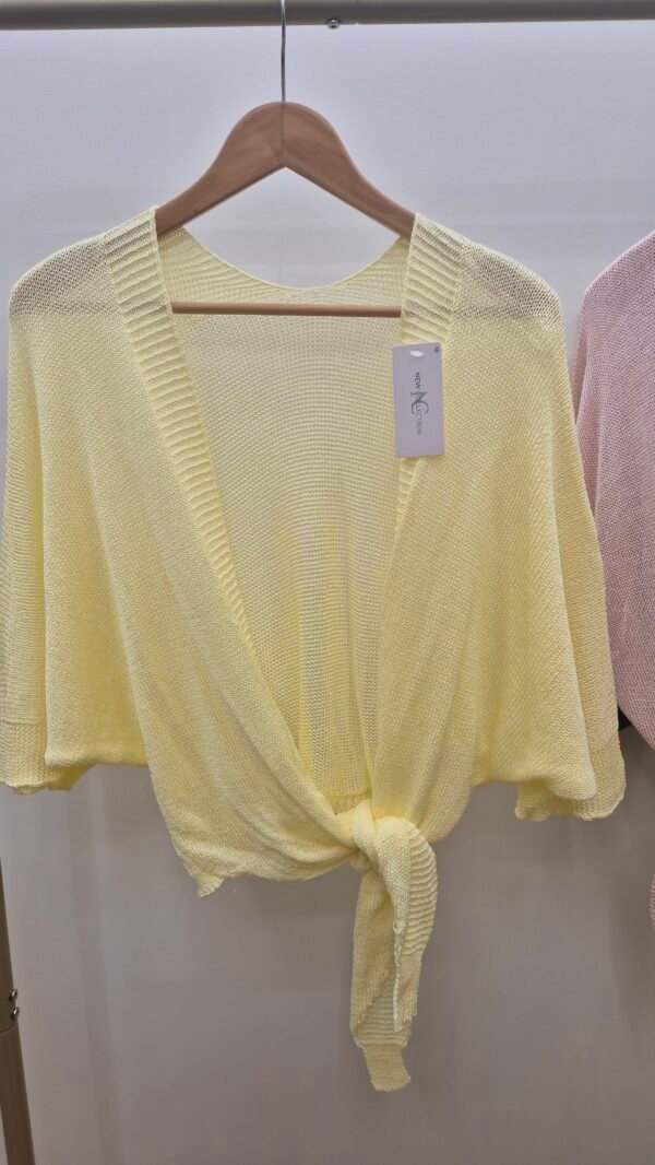 Tie Front Knit Shrug Cardigan