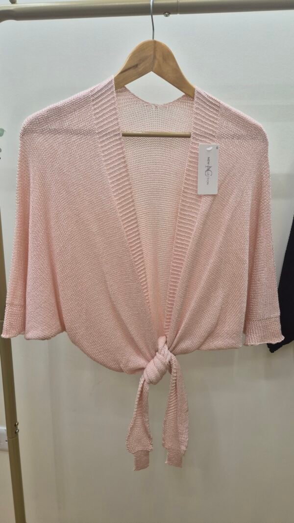 Tie Front Knit Shrug Cardigan