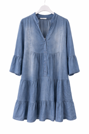 Denim Tiered Smock Dress