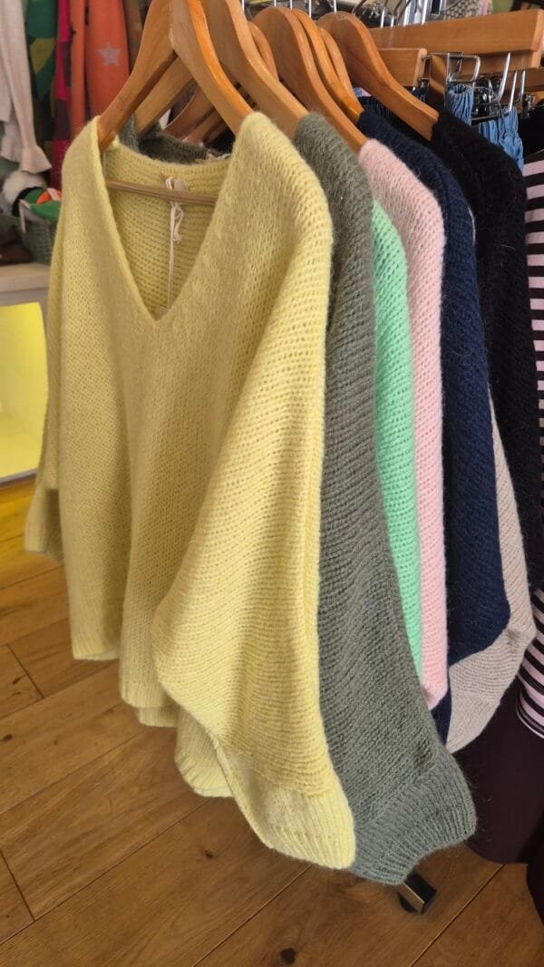 Mohair Blend V-Neck Jumpers