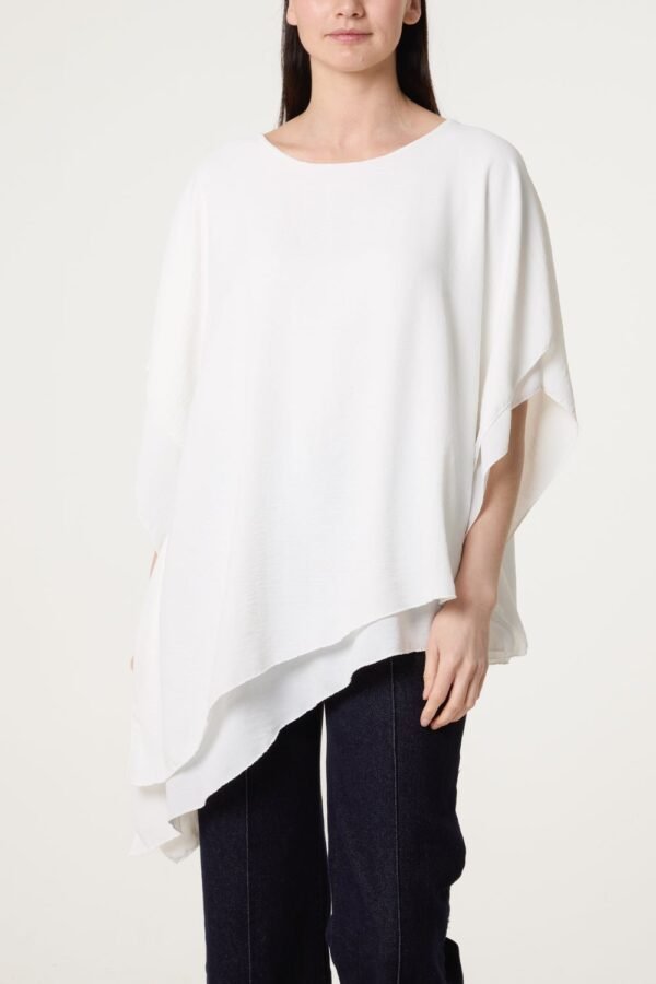 Asymmetric Double Frill Blouse