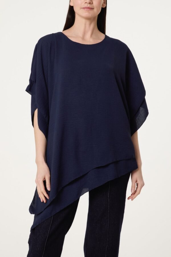 Asymmetric Double Frill Blouse