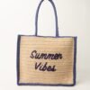 Summer Vibes Woven Tote Bag