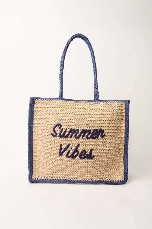 Summer Vibes Woven Tote Bag