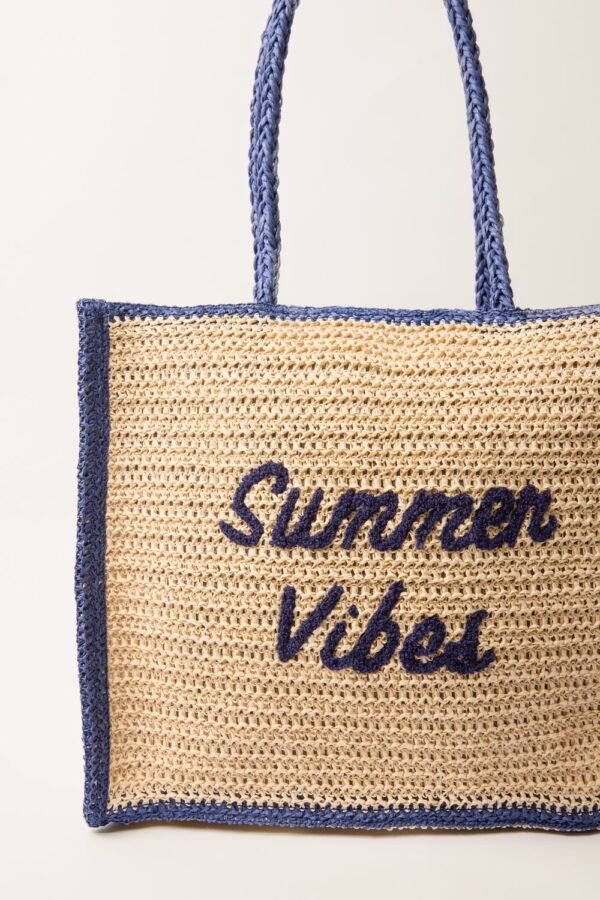 Summer Vibes Woven Tote Bag