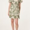 2026/04/1000418351.jpg Green Leaf Print Wrap Dress
