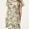 2026/04/1000418352.jpg Green Leaf Print Wrap Dress