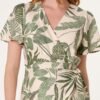 2026/04/1000418353.jpg Green Leaf Print Wrap Dress