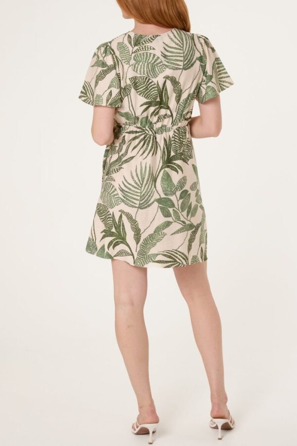2026/04/1000418354.jpg Green Leaf Print Wrap Dress