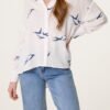 Bird Print Relaxed Shirt