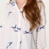 Bird Print Relaxed Shirt