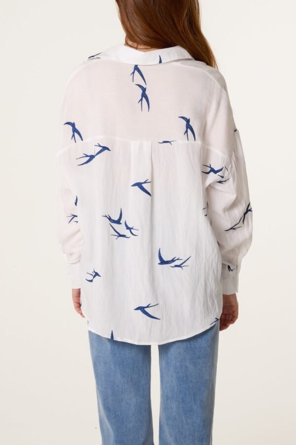 Bird Print Relaxed Shirt