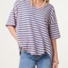 2026/04/1000418376.jpg Relaxed V-Neck Stripe Top