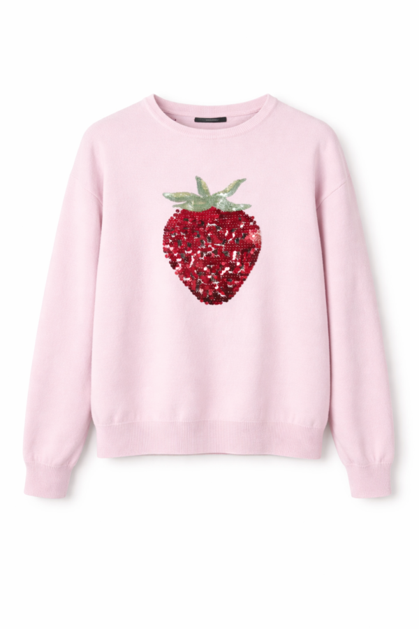Sequin Strawberry Knit Jumper