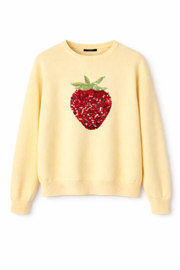 Sequin Strawberry Knit Jumper