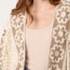 Floral Wide Sleeve Crochet Cardigan – Mocha