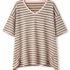 Relaxed V-Neck Stripe Top