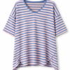 Relaxed V-Neck Stripe Top