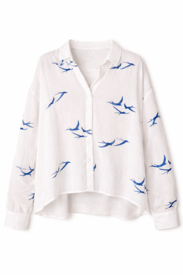 Bird Print Relaxed Shirt