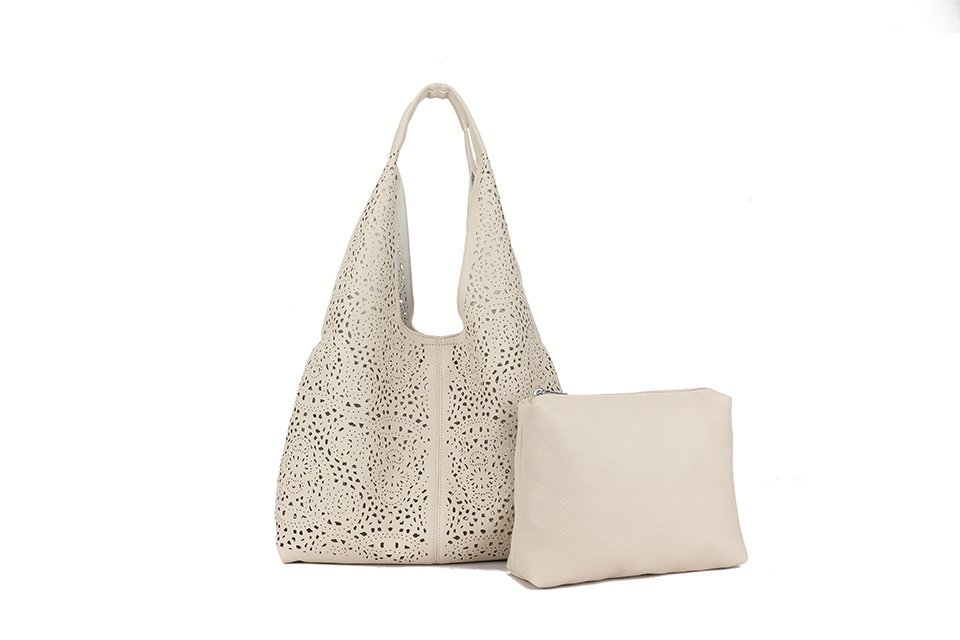 Laser Cut Tote Bag with Matching Pouch