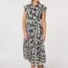 Stella Morgan Black & Cream Floral Midi Dress