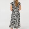 Stella Morgan Black & Cream Floral Midi Dress
