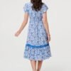 Stella Morgan Midi Blue Multi Print Dress