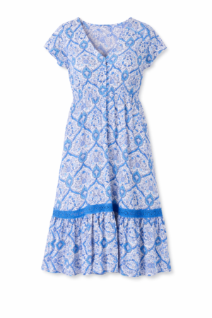 Stella Morgan Midi Blue Multi Print Dress