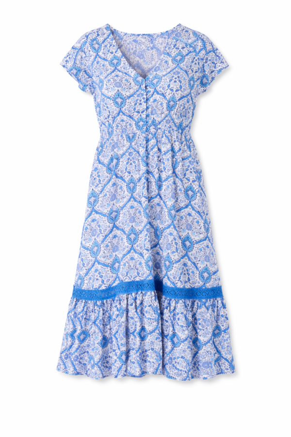 Stella Morgan Midi Blue Multi Print Dress