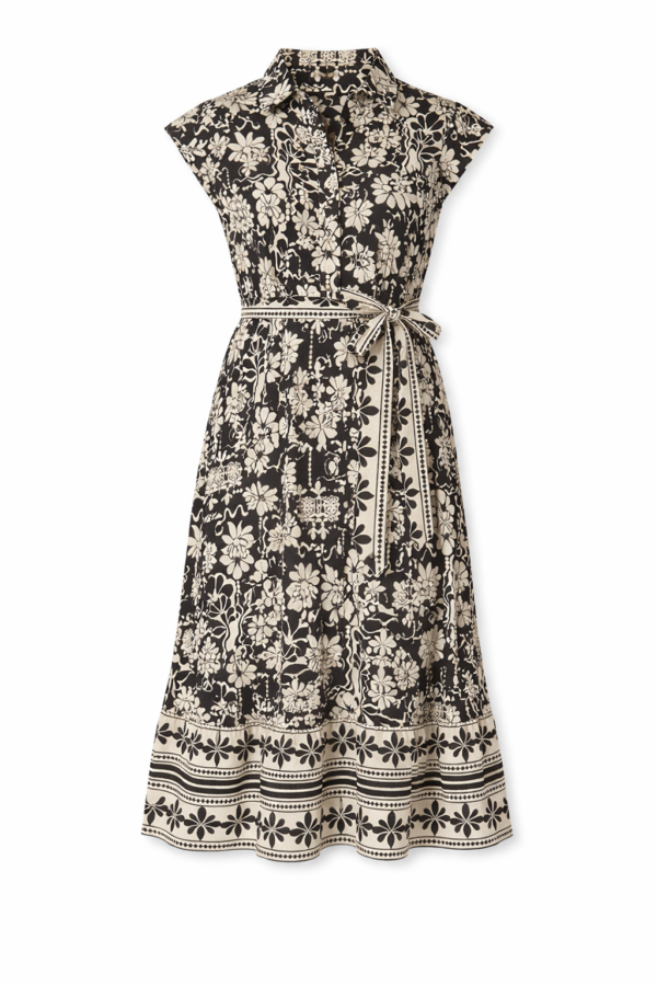 Stella Morgan Black & Cream Floral Midi Dress