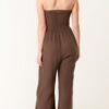 Cheesecloth Bandeau Wide Leg Jumpsuit