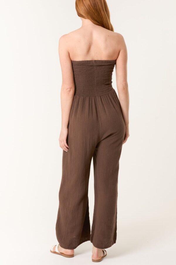 Cheesecloth Bandeau Wide Leg Jumpsuit