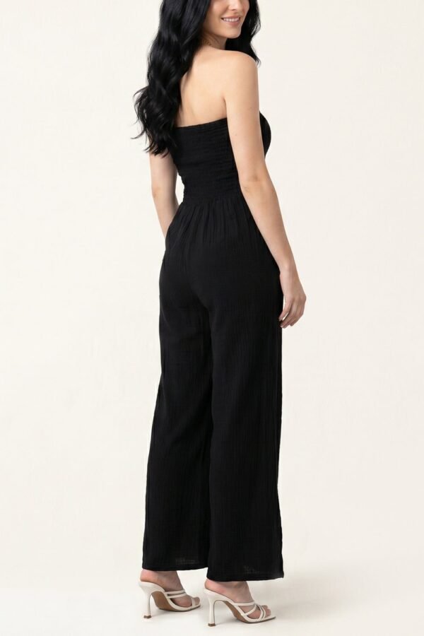 Cheesecloth Bandeau Wide Leg Jumpsuit
