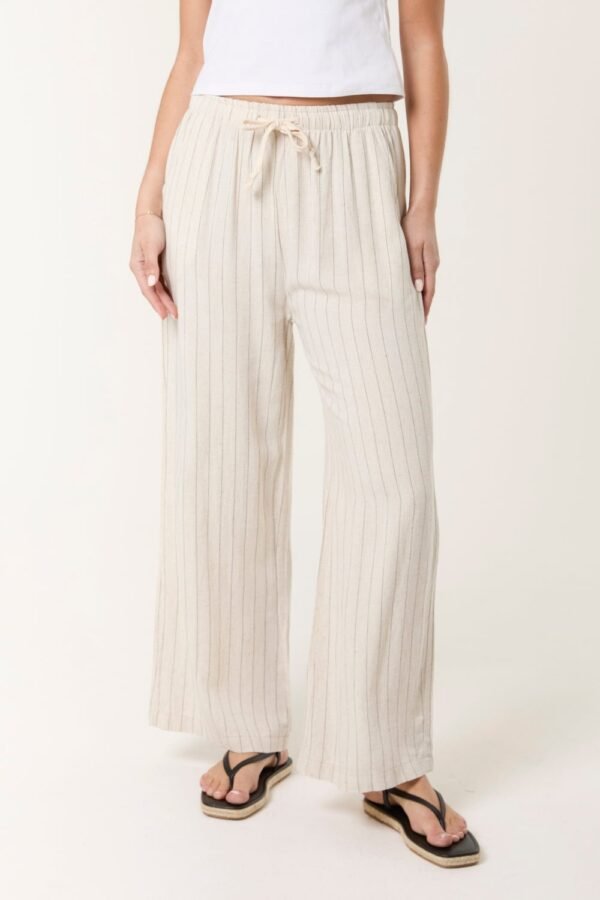 Linen Blend Pinstripe Trousers