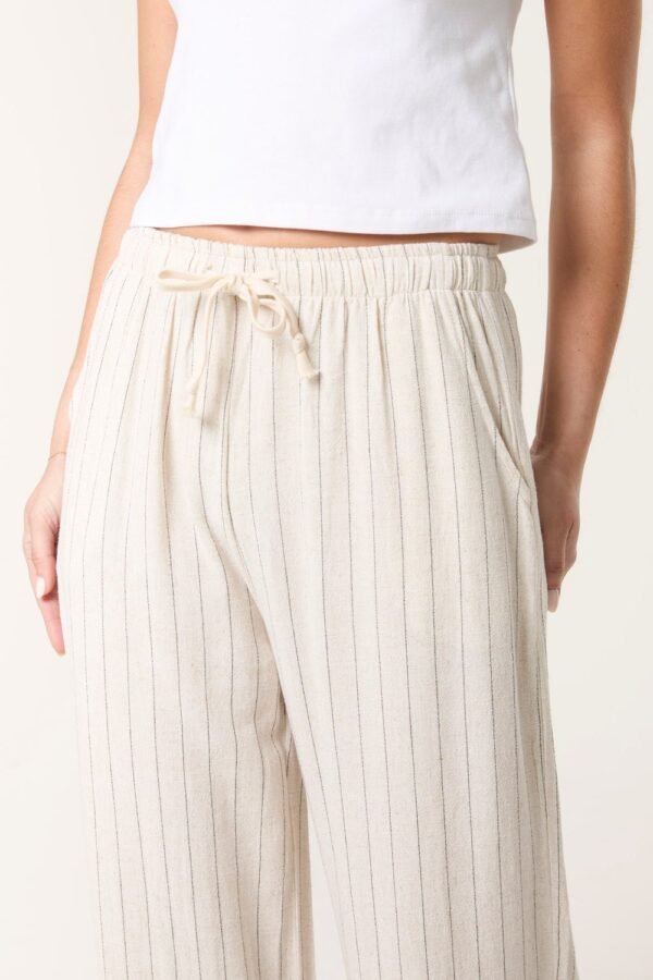 Linen Blend Pinstripe Trousers