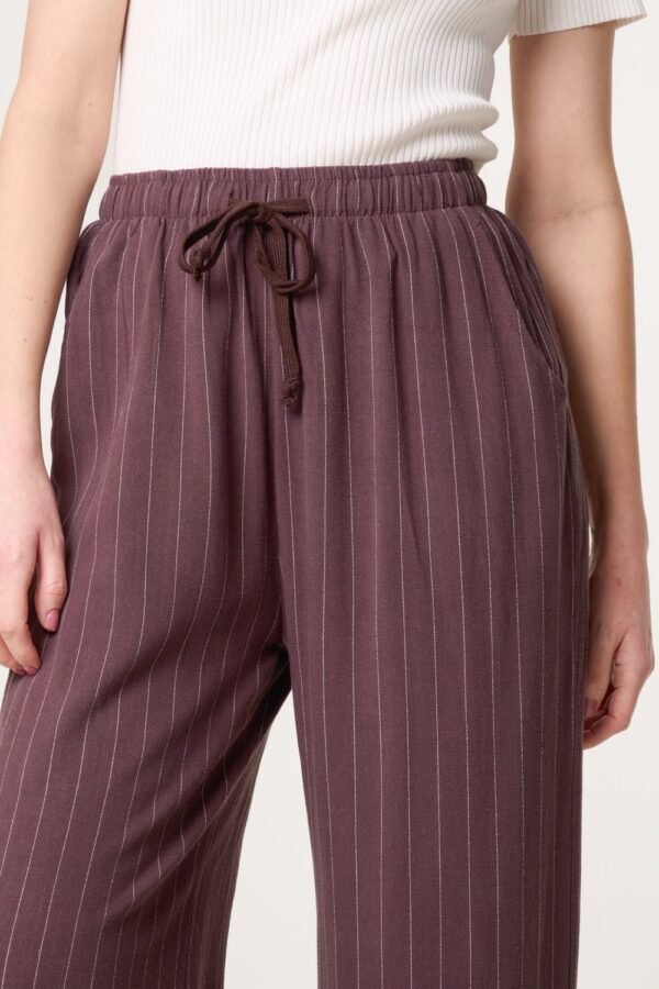 Linen Blend Pinstripe Trousers