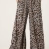 Leopard Print Wide Leg Trousers
