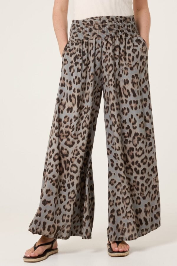 Leopard Print Wide Leg Trousers