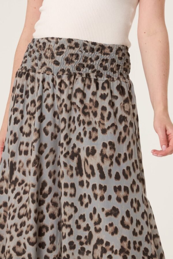 Leopard Print Wide Leg Trousers