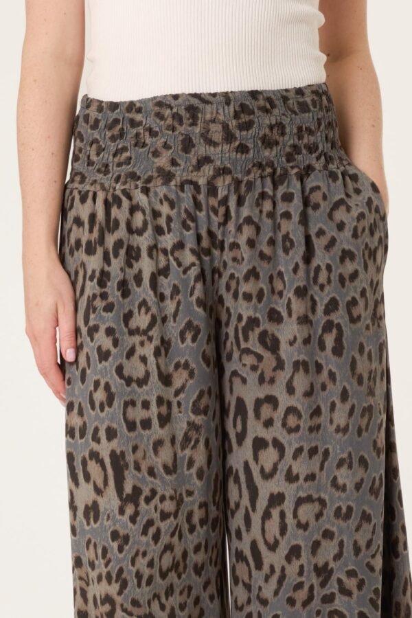 Leopard Print Wide Leg Trousers