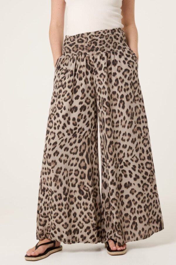 Leopard Print Wide Leg Trousers